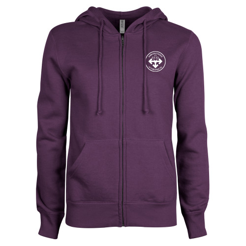 ENZA Womens Purple Fleece Full Zip Hoodie-Seal