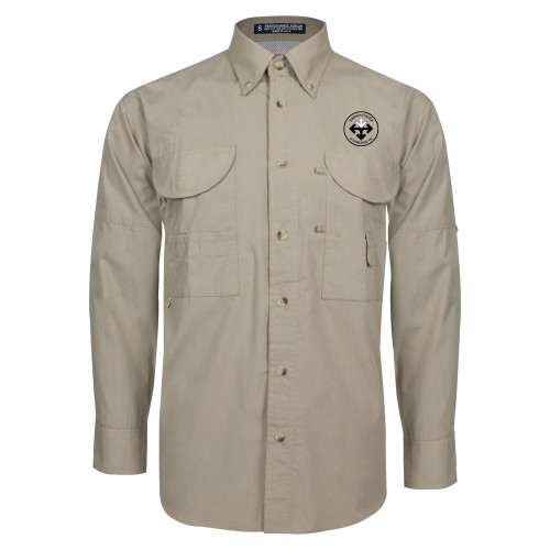 Khaki Fishing Shirt Performance Long Sleeve-Seal
