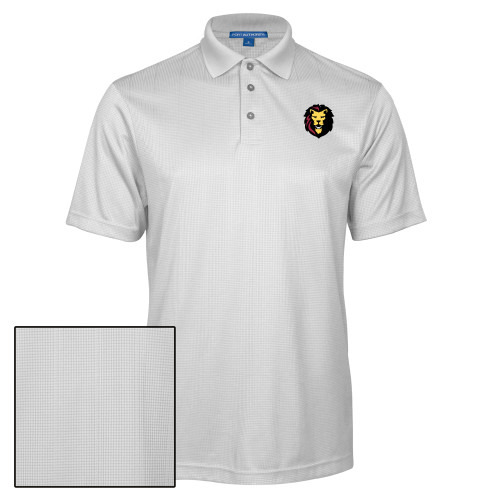 White Performance Fine Jacquard Polo-Larry Lion