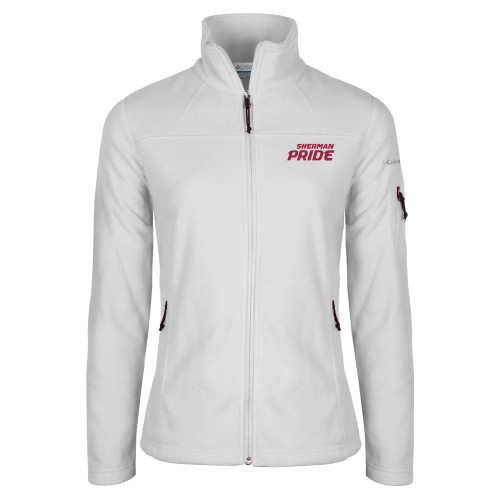 Columbia Womens Full Zip White Fleece Jacket-Sherman Pride