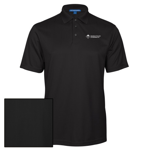 Black Performance Fine Jacquard Polo-College Logo