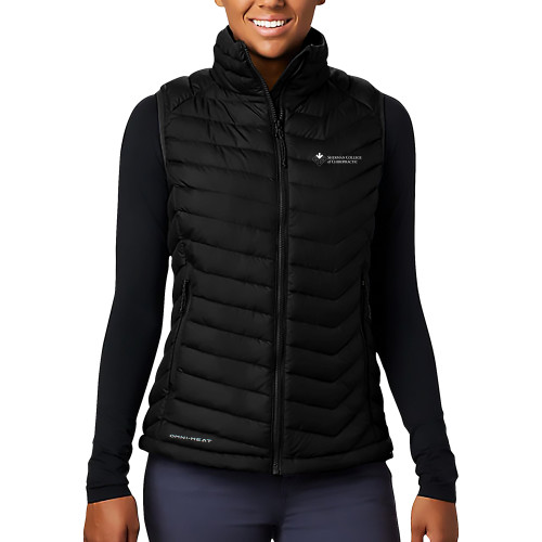 Columbia Womens Black Powder Lite Vest-College Logo