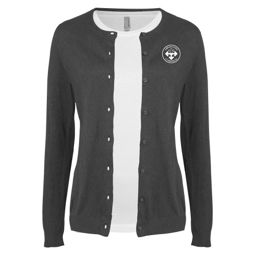 Womens Charcoal Cardigan Sweater-Seal