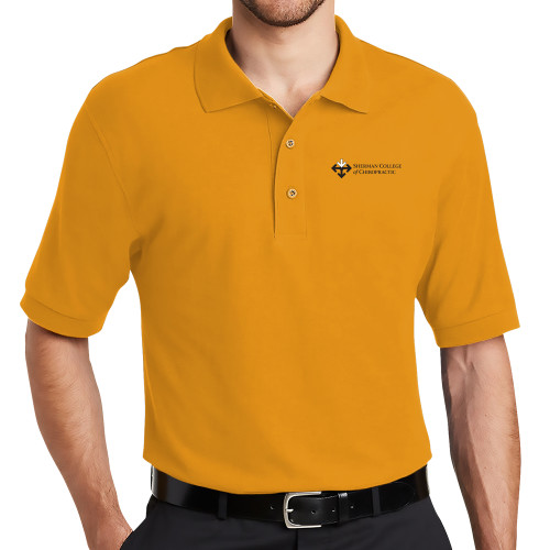 Gold Silk Touch Polo-College Logo