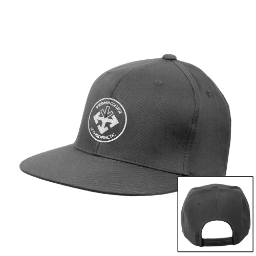 Charcoal Flat Bill Snapback Hat-Seal
