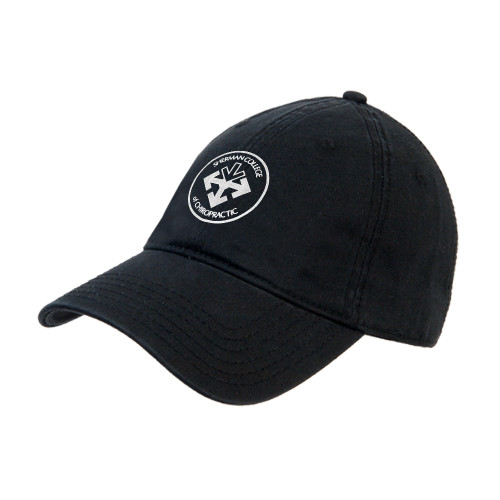 Black Unstructured Adjustable Low Profile Hat-Seal