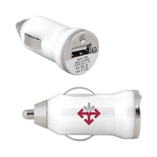 On the Go White Car Charger-Sherman Arrows