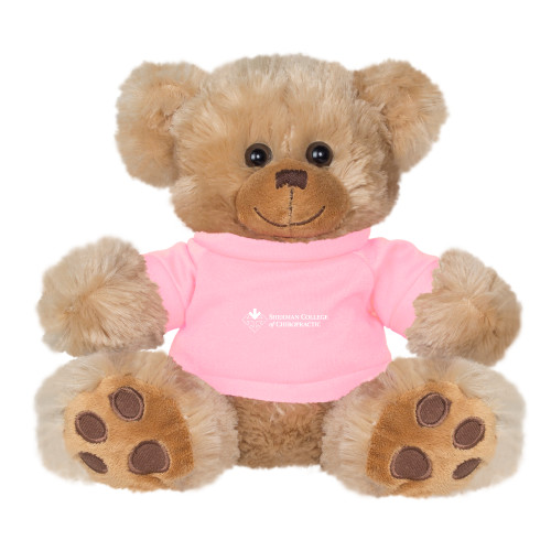 Plush Big Paw 8 1/2 inch Brown Bear w/Pink Shirt-College Logo