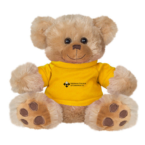 Plush Big Paw 8 1/2 inch Brown Bear w/Gold Shirt-College Logo
