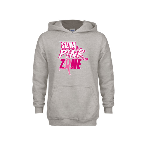 Siena Youth Grey Fleece Hood - Siena Pink Zone