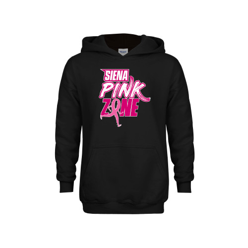 Siena Youth Black Fleece Hoodie - Siena Pink Zone