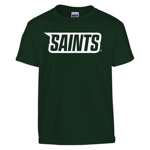 Siena Youth Dark Green T Shirt - Saints Wordmark