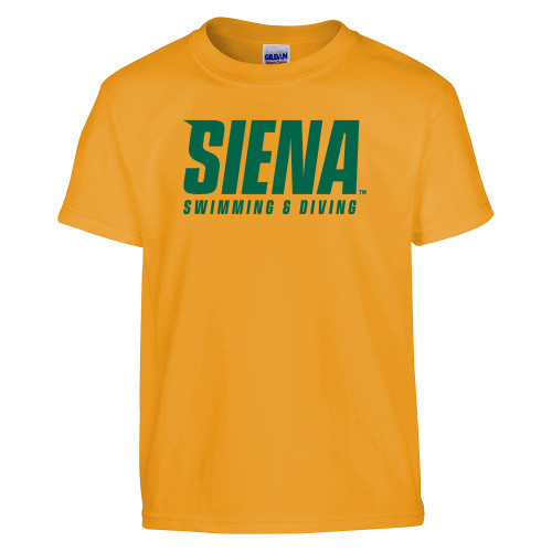 Siena Youth Gold T Shirt - Siena Swimming and Diving
