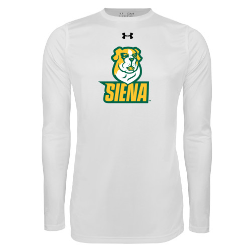  Under Armour White Long Sleeve Tech Tee - UA - Siena Athletic Mark Vertical