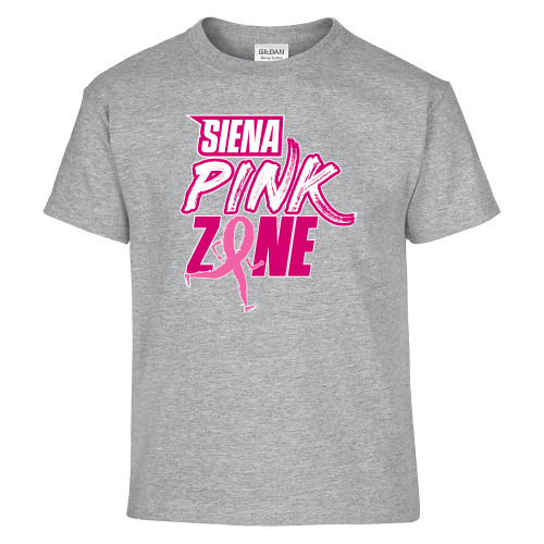 Siena Youth Grey T Shirt - Siena Pink Zone