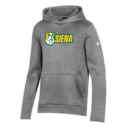 Siena Under Armour Youth Grey Fleece Hoodie - Siena Athletic Mark Horizontal