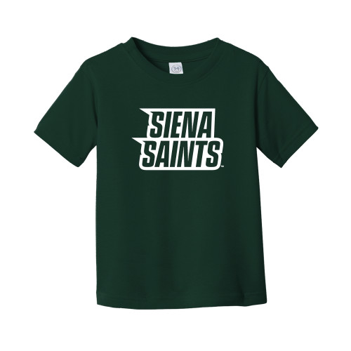 Siena Toddler Dark Green T Shirt - Siena Saints Wordmark Stacked