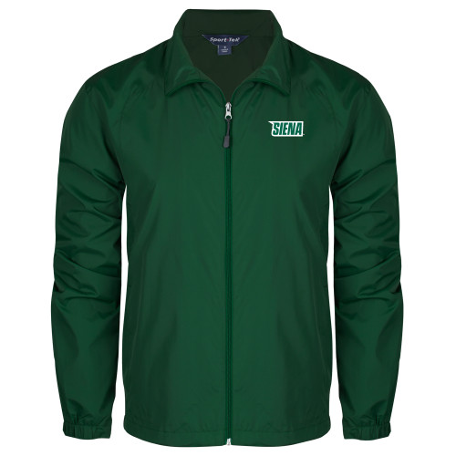 Siena Dark Green Full Zip Wind Jacket - Siena Wordmark