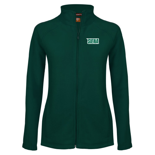 Siena Womens Dark Green Fleece Full Zip Jacket - Siena Wordmark