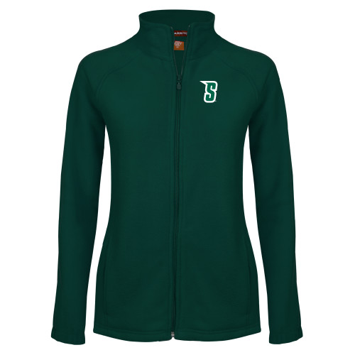Siena Womens Dark Green Fleece Full Zip Jacket - Siena Initial Mark
