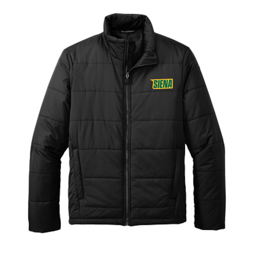Siena Black Puffer Jacket - Siena Wordmark