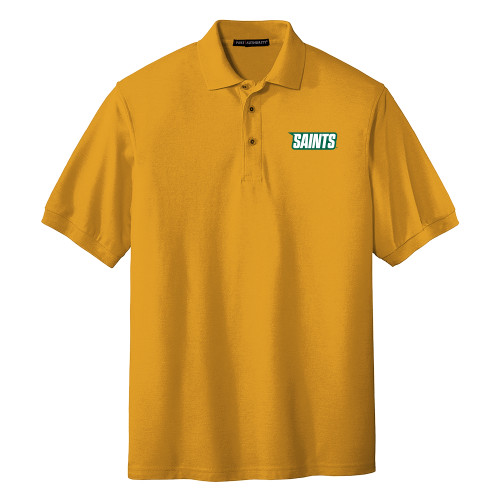 Siena Gold Silk Touch Polo - Saints Wordmark