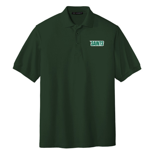 Siena Dark Green Silk Touch Polo - Saints Wordmark