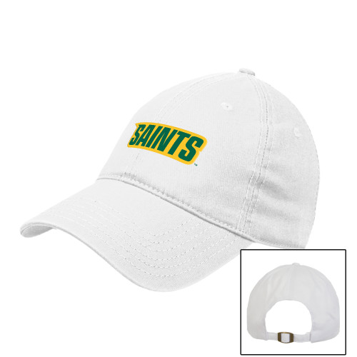 Siena White Unstructured Adjustable Low Profile Hat - Saints Wordmark