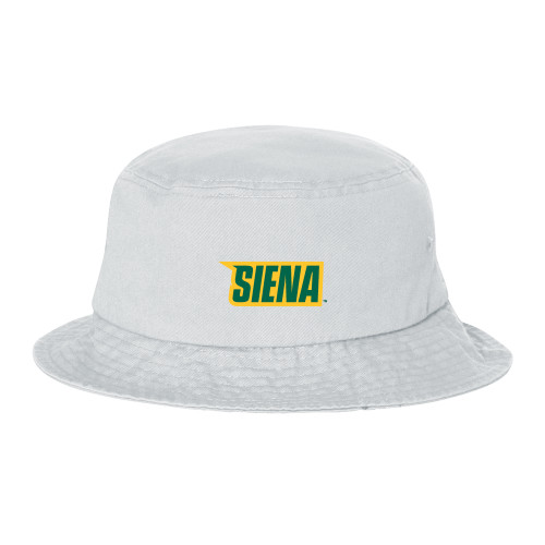 Siena Sportsman White Bucket Hat - Siena Wordmark