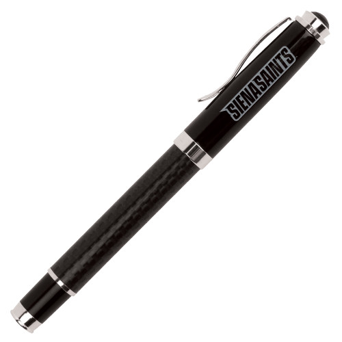 Siena Luna Black Rollerball Pen - Siena Saints Wordmark Flat Engraved