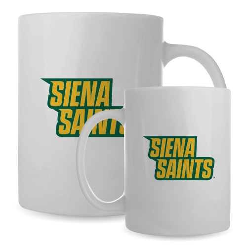 Siena Full Color White Mug 15oz - Siena Saints Wordmark Staggered