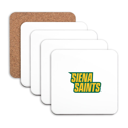 Siena Hardboard Coaster w/Cork Backing 4/set - Siena Saints Wordmark Staggered