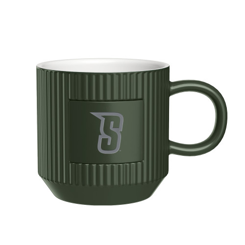  First Light Dark Green Ceramic Mug - Siena Initial Mark Engraved