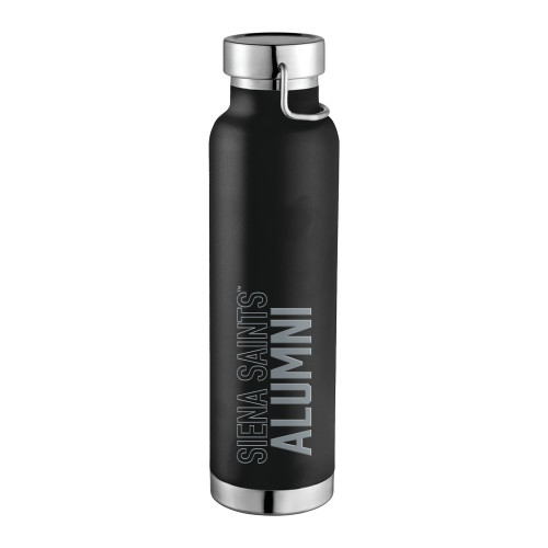 Siena Thor Copper Vacuum Insulated Black Bottle 22oz - Siena Saints Alumni Engraved
