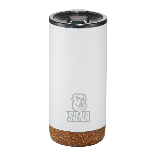 Siena Valhalla Vacuum Insulated White Tumbler 16oz - Siena Athletic Mark Vertical Engraved