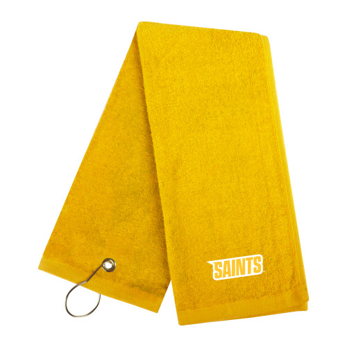 Siena Gold Golf Towel - Saints Wordmark
