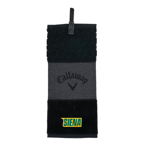 Siena Callaway Black Trifold Towel - Siena Wordmark