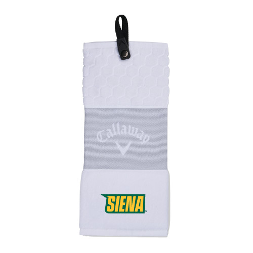 Siena Callaway White Trifold Towel - Siena Wordmark