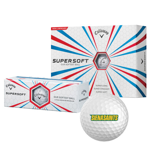 Siena Callaway Supersoft Golf Balls 12/pkg - Siena Saints Wordmark Flat