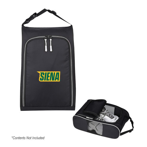 Siena Crosstown Side Mesh Black Shoe Bag - Siena Wordmark