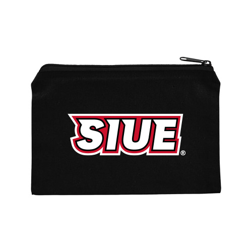  8oz. Black Cotton Travel Pouch - SIUE Wordmark