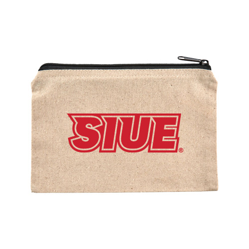  8oz. Natural Cotton Travel Pouch - SIUE Wordmark