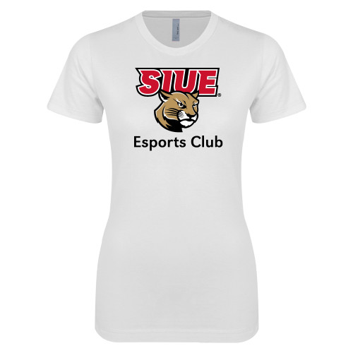  Next Level Womens White Boyfriend Tee - SIUE ESports Club