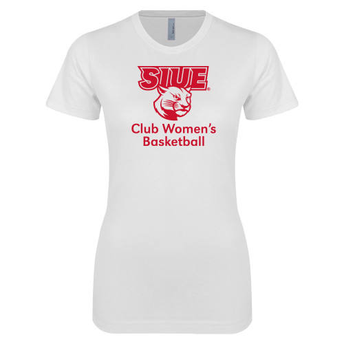  Next Level Womens White Boyfriend Tee - SIUE Womens Basketball