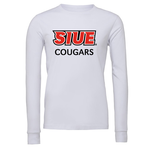  Bella + Canvas White Jersey Cotton Long Sleeve T Shirt - SIUE Cougars