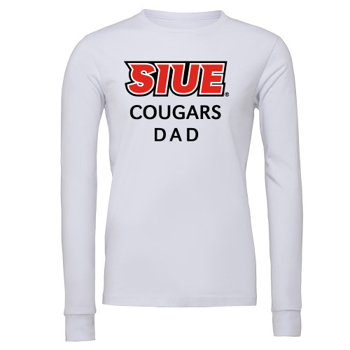  Bella + Canvas White Jersey Cotton Long Sleeve T Shirt - SIUE Dad