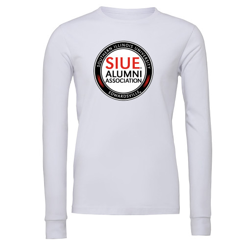  Bella + Canvas White Jersey Cotton Long Sleeve T Shirt - SIUE Alumni Association