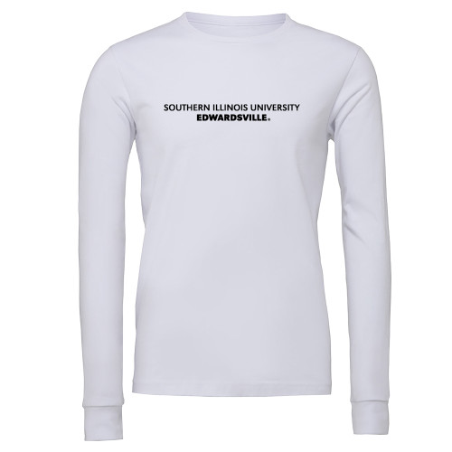  Bella + Canvas White Jersey Cotton Long Sleeve T Shirt - Southern Illinois University Edwardsville