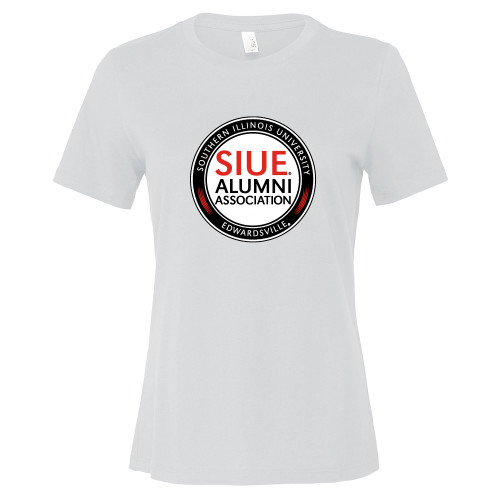  Bella + Canvas Womens White Relaxed Cotton T Shirt - SIUE Alumni Association