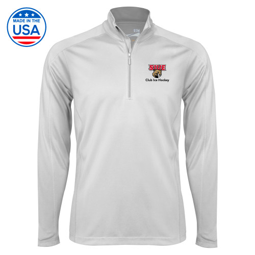 Syntrel White Interlock 1/4 Zip - SIUE Club Ice Hockey